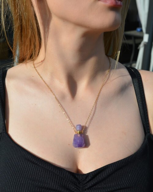 naszyjnik perfumetka ametyst
